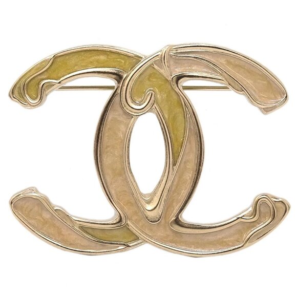 Chanel CC Brooch Pin Gold - Picture 1 of 8